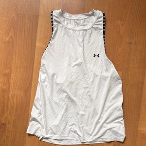 Under Armour Women's White Muscle Tee with Black Accents